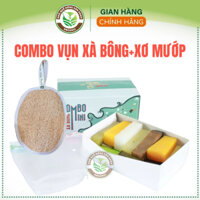 Vụn xà bông và bông tắm xơ mướp 500g, vụn xà phòng htx sinh dược, tặng kèm túi lưới