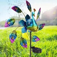 Vườn Gió Spinners Đèn Năng Lượng Mặt Trời Bãi Cỏ Cọc Trang Trí Sân Trang Trí Cối Xay Gió Đèn Sáng Tạo Sân Trang Trí Con Công Sơn Sắt