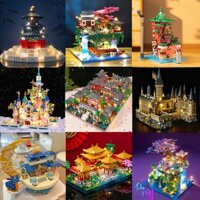 vườn Tô Châu lâu đài xây dựng khối đồ chơi cho trẻ em kiến trúc Disneyland nanoblock thành phố ghép hình câu đố quà tặng sinh nhật cho bạn trai búp bê hình taj mahal cung điện bức tường lớn moc mô hình cung điệ Harry Potter Frozen Cung điện trên trời lego