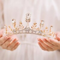 Vương miện cài tóc thiết kế họa tiết lá cây cho đám cưới