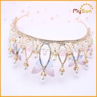 Vương miện công chúa cho bé gái trang trí bánh kem sinh nhật và cài tóc - MYSUN