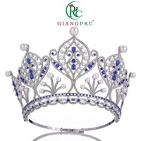 Vương miện Hoa Hậu Phạm Hương Đủ Màu cao 12 cm màu xanh biển