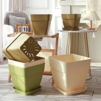 Vuông Vuông Chậu Hoa Nhựa Dày Chậu Cây Tài Lộc Cây Chim Thiên Đường Cỡ Lớn Nhựa Chậu Hoa Vuông 2.28