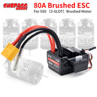 Vượt Qua Sở Thích Chống Thấm Nước 80A Chải ESC Cho Xe RC 3 Khe 550 Động Cơ Chải, Linh Kiện Thay Thế Cho 1 / 10 1 / 12 RC Xe Wltoys 144001 124019