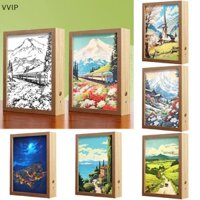 Vvvn Dạ Quang Tranh Khung Gỗ Ánh Sáng Tranh Khung Ảnh Led Đèn Ngủ Sinh Nhật Trang Trí Phòng Ngủ Quà Tặng Giáng Sinh Đèn Trăng QDD