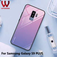 Vwterokai Cao Cấp Cứng Gradient Kính Cường Lực Lưng Gọng Mềm Mại Lưng Dành Cho Samsung Galaxy S9 Plus Điện Thoại Vỏ