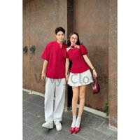 [VY VY CLOSET] Cặp Áo Đôi Nam Nữ Cùng Người Yêu Áo Sơ Mi Và Áo yếm Kết Hợp Váy Váy Nhún Nơ Chất Vải Đũi Mát Đi Du Lịch