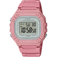 W-218HC-4A | Đồng Hồ Casio | Dây Nhựa | Mặt Vuông | Chống Nước WR50M