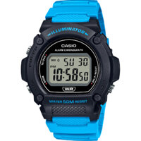 W-219H-2A2 | Đồng Hồ CASIO | Nam | Dây Nhựa Màu Xanh | Pin 7 Năm | Chống Nước WR50M