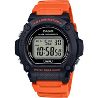 W-219H-4AV | Đồng Hồ CASIO | Nam | Dây Nhựa Màu Cam | Pin 7 Năm | Chống Nước WR50M