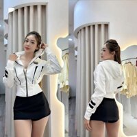 [W] Áo Khoác Chống Nắng Form Lửng Thêu Chữ Cao Cấp Hàng Chống Nắng Tiện Lợi Chống Tia UV Chất Vải Phi Xà Cừ Ph