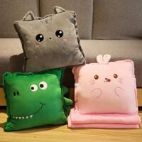 W Mùa Đông Gối Chăn Kép Bé Gái Ngủ Văn Phòng Ngủ Chăn Dụng Cụ Tiện Dụng Đệm Nội Thất Ô Tô Ba Trong Một