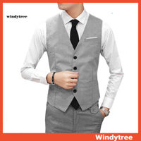 [W & T] Phong Cách Anh Phù Hợp Với Áo Vest Màu Trơn Áo Vest Nam Slim Fit Trang Trọng Phù Hợp Với Áo Vest Cổ Chữ V Không Tay Groomsman Áo Khoác Áo Khoác Màu Trơn Bảo Hộ Lao Động Bán Chạy Nhất