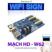 W62 Card HD W62 Mạch điều khiển tấm module led P10 1 và 3 màu có kèm râu wifi
