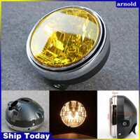 Wa Dành Cho Xe Honda CB series 7 Inch 35W Đa Năng Xe Máy Đèn Pha Lê Màu Vàng Thủy Tinh Trong Suốt Ống Kính Chùm Tròn LED HeadLamp