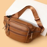 Waist bag Genuine Leather Cowhide men's bag chest bag belt bags travel sling backpack