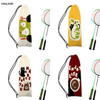 Walkie Animie Cat Di Động Cầu Lông Vợt Túi Tennis Bảo Vệ Dây Rút Túi Nhung Thời Trang Túi Bảo Quản Phụ Kiện Thể Thao Ngoài Trời