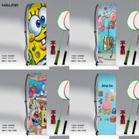 Walkie Animie Hoạt Hình Di Động Cầu Lông Vợt Túi Tennis Bảo Vệ Dây Rút Túi Nhung Thời Trang Túi Bảo Quản Phụ Kiện Thể Thao Ngoài Trời