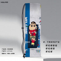 Walkie Animie ShinChan Túi Vợt Cầu Lông Di Động Vợt Tennis Bảo Vệ Dây Rút Túi Nhung Thời Trang Túi Bảo Quản Phụ Kiện Thể Thao Ngoài Trời