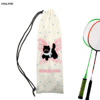 Walkie Mèo Dễ Thương Di Động Cầu Lông Vợt Túi Tennis Vợt Bảo Vệ Dây Rút Túi Nhung Thời Trang Túi Bảo Quản Ốp Lưng Thể Thao Ngoài Trời Phụ Kiện