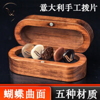 Wambooka Nativo Picks Ý Handmade Guitar Chọn Hộp Gỗ Xương Bướm Gỗ Shrapnel