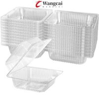 Wancgai 100 Hộp Đựng Thực Phẩm Mang Theo, Hộp Nhựa Dùng Một Lần Vuông Có Thể Xếp Chồng, Tiện Lợi Có Nắp Hộp Bánh Phô Mai Nhựa Cho Gia Đình