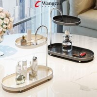 Wancgai 2 Tầng Sắp Xếp Trang Điểm, Thanh Inox Đáy Chống Trơn Trượt Khay Bảo Quản Máy Tính Để Bàn, Dung Tích Lớn Chống Thấm Nước Tiết Kiệm Không Gian Trang Điểm Trưng Bày Đứng Phòng Ngủ