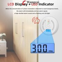Wancgai Carbon Monoxide Detector, Âm thanh cảnh báo ánh sáng Màn hình khí CO, Kiểm tra kho nhạy cảm cao Màn hình kỹ thuật số LED trắng Văn phòng cảm biến CO