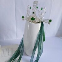 Wang Xue Handmade Nguyên Bản Hanfu Nam Tóc Thái Tua Rua Ruy Băng Kẹp Tóc Mũ Đội Đầu COS Shen Qingqiu Trang Phục Cổ Đầu Vương Miện @241010