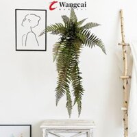 Wangmcai Lá Ba Tư nhân tạo, 88cm 25 lá Mô phỏng lớn Lá dương xỉ Cây nho, Cắm hoa Cây nhiệt đới Treo tường Cây giả thực tế Trang trí ban công