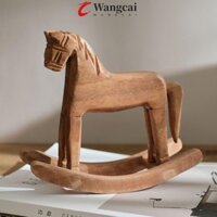 Wangmcai Rocking Horse Crafts, Địa Trung Hải Treo Tượng Ngựa Gỗ Mini, Sáng Tạo Tay Khắc Thủ Công DIY Handmade Ngựa Để Bàn Đồ Trang Trí Phòng Khách