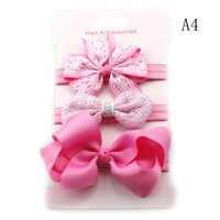 Wangyuanhe 3 Cái/bộ Bé Gái Sơ Sinh Bow Headband Ribbon Đàn Hồi Bé Mũ Trẻ Em Băng Đô A10