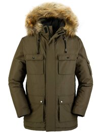 Wantdo Men's Puffer Jacket Thicken Winter Coat Parka Coat with Fur Hooded