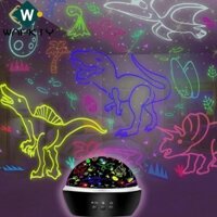 Wapkty 1 Đèn Ngủ Khủng Long, Bóng Đèn PVC Đen Bóng Đèn Máy Chiếu Khủng Long Cho Trẻ Em, Xoay Im Lặng Có Thể Phục Vụ 5.7 * 5.1 Inch Đèn Ngủ Quà Tặng Chirstmas