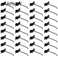 WAPKTY 32 Chiếc Phụ Kiện Tường Nan, Thép Không Gỉ Đen 4 '' Slatwall Hooks, Heavy Duty Slatwall Panel Hooks Bán Lẻ