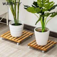 WAPKTY Chân đế lăn cây , di chuyển với 360° Khay đựng chậu hoa bánh xe có thể tháo rời, Giá treo cây cảnh vuông bằng gỗ