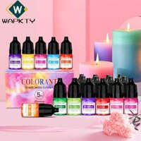 Wapkty Chất tạo màu dạng lỏng, Nến DIY 5ML Thuốc nhuộm nến Sắc tố, 20 màu Đỏ Xanh Xà phòng nhuộm màu Thuốc nhuộm nến