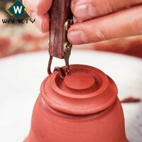 Wapkty Dụng Cụ Gốm, Tay Cầm Bằng Gỗ DIY Cắt Tỉa Dụng Cụ, Gốm Điêu Khắc Handmade Gốm Mô Hình Vòng Chân Cạp Chậu Hoa Đĩa Cốc
