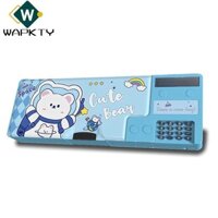 Wapkty Hộp Bút Chì, Bút Chì Nhựa Hình Gấu Kỳ Lân, Dễ Thương Với Máy Tính Mài Hoạt Hình Văn Phòng Phẩm Tổ Chức Quà Tặng Sinh Nhật