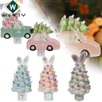 Wapkty Thỏ Động Vật Đèn Ngủ Trang Trí, Cắm Vào Tường Happy Easter Bunny Đèn Ngủ Trang Trí, Phim Hoạt Hình Thời Trang Cây Thỏ Giả Lửa Trại Đèn Ngủ Quà Tặng Phục Sinh