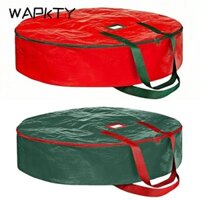 WAPKTY Túi đựng vòng hoa , Hộp đựng đồ Giáng sinh tròn màu đỏ xanh lá cây, Nhựa chống thấm nước nhiều kích cỡ Giá đỡ vòng hoa hạng nặng