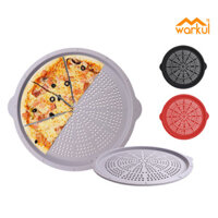 Warkul 16 Inch Chảo Pizza Silicon Chống Dính Khay Pizza Có Lỗ Cho Lò Nướng Bánh Pizza Tròn Khay Nướng Có Tay Cầm Cho Gia Đình Bếp Nướng