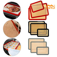 Warkul 3 Bộ Thảm Nướng Bánh Silicon Chống Dính Có Thể Tái Sử Dụng Thảm Nướng Bánh Dễ Dàng Vệ Sinh Cửa Hàng Tấm Silicon Cao Cấp Thực Phẩm Bền Đẹp Cho Bánh Mì Bánh Quy Macarons