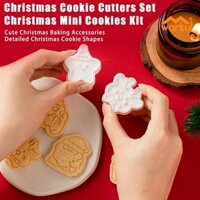 Warkul 8 Cái Giáng Sinh Khuôn Bấm Bánh Quy Bộ Dụng Cụ Cắt Bánh Quy Ông Già Noel Dễ Thương Người Tuyết Hình Dạng Không Chứa BPA Dụng Cụ Làm Bánh Lễ Hội Cho Bánh Ngọt Ngày Lễ Điều Trị