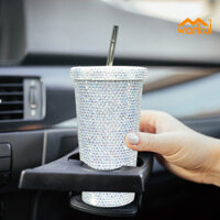 Warkul Bling Kim Cương Giả Cốc Nhiệt Cốc Cách Nhiệt Bằng Thép Không Gỉ Có Nắp Và Ống Hút Lấp Lánh Kim Cương Giả Chai Nước Quà Tặng Cho Sinh Nhật Ngày Lễ Tình Nhân