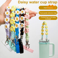 Warkul Chai Nước Tay Cầm Dây Đeo Hoa Handmade 16-40oz Tumbler Silicone Vòng An Toàn Dây Cotton Hoa Sling Giá Đỡ Tàu Sân Bay Dây Phụ Kiện Cốc