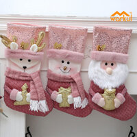 Warkul Giáng Sinh Vớ Hồng Kim Sa Lấp Lánh Sang Trọng Treo Vớ Người Tuyết Nai Sừng Tấm Ông Già Noel Túi Kẹo Quà Giáng Vớ Cho Cây Mantel Trang Trí Tiệc