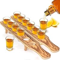 Warkul Rượu Ly Giá 6 Ly Rượu Nhỏ Bằng Gỗ Đựng Rượu Bắn Phục Vụ Khay Cho Whisky Vodka Tequila Trợ Giúp Tốt Cho Các Bữa Tiệc Nhà Thanh Nhà Hàng Đám Cưới