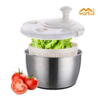 Warkul Salad Spinner Thép không gỉ quay Salad Máy sấy Salad Trộn 5L Máy khử nước đa chức năng có giỏ lọc và nắp cho rau diếp Trái cây rau củ Thiết yếu nhà bếp
