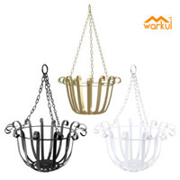 Warkul Treo Tường Sắt Chậu Hoa Giỏ Móc Treo Cây Ban Công Sân Vườn Trang Trí Nhà